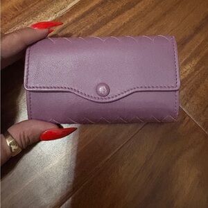 Bottega Veneta Lavender Key & Card Holder